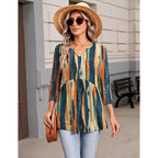 Zeagoo 3/4 Length Sleeve Womens Tops 2026 Blouses For Women Dressy Casual Fashion Clothing V Neck T-Shirts Summer Outfits