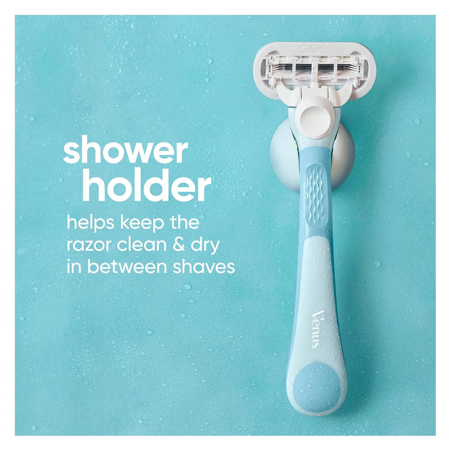 Gillette Venus Extra Smooth Razor for Women, Includes 1 Reusable Razor Handle + 2 Refills, Ergonomic No-Slip Gel Handle and Shower Holder