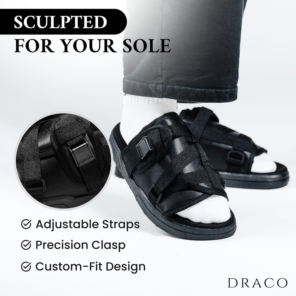 Draco Dracoslides Original Slides For Men And Women, Made From Silk With Adjustable Straps For Wide/Narrow Feet, Sandals With Arch Support & Slip Resistant, Men & Women Footwear