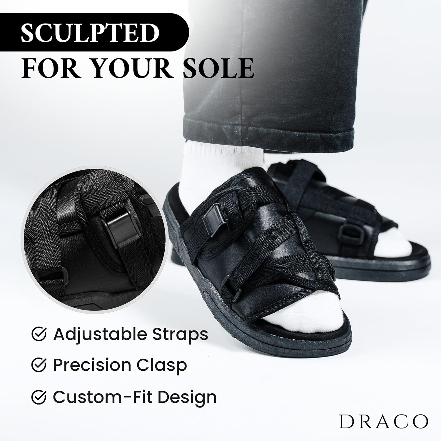Draco Dracoslides Original Slides For Men And Women, Made From Silk With Adjustable Straps For Wide/Narrow Feet, Sandals With Arch Support & Slip Resistant, Men & Women Footwear