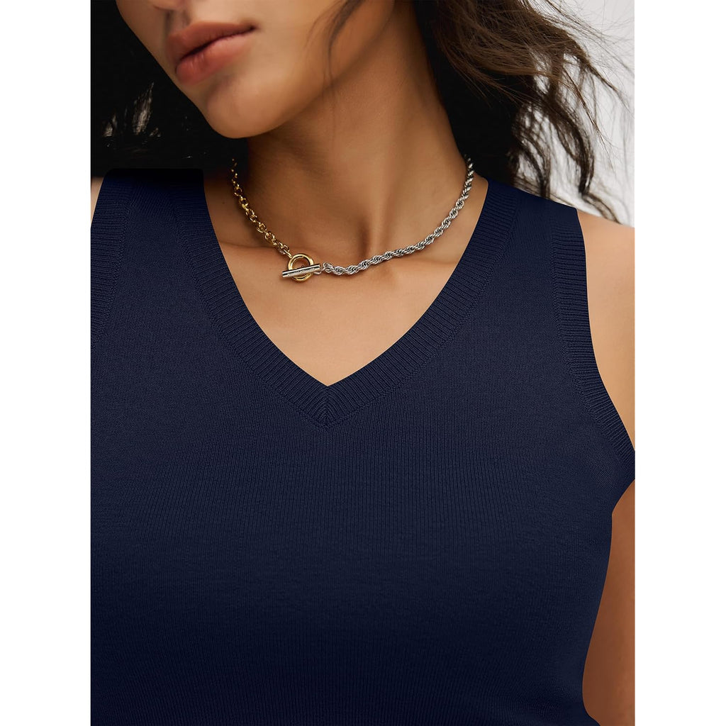 ANRABESS Womens Wool Blend Tank Tops V Neck Sleeveless Sweater Business Casual Work Knit Shirts Slim Fit 2026 Summer Outfits
