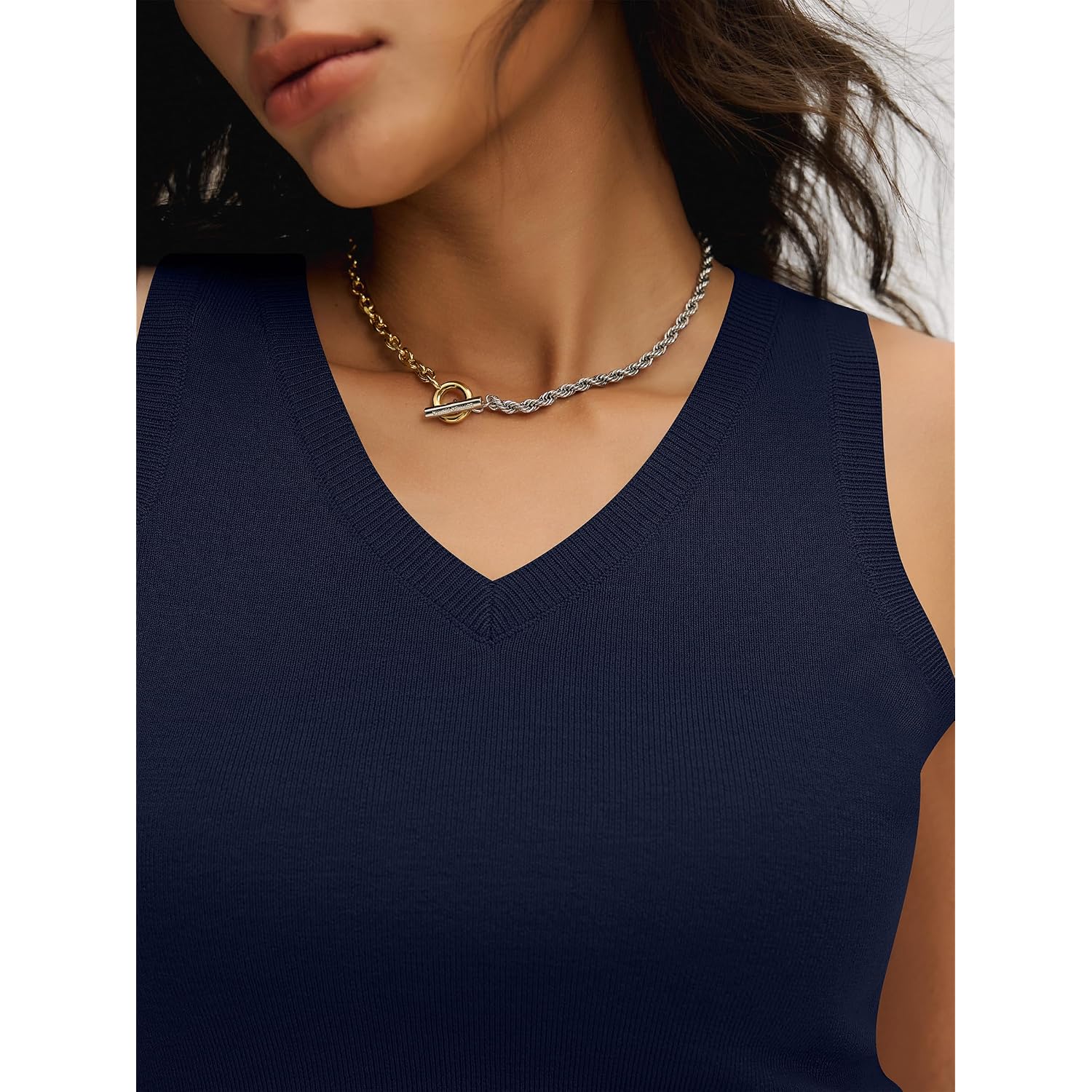 ANRABESS Womens Wool Blend Tank Tops V Neck Sleeveless Sweater Business Casual Work Knit Shirts Slim Fit 2026 Summer Outfits
