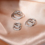 316L Surgical Steel Huggie Hoop Earrings,Dainty Pave Cubic Zirconia Cartilage Tiny Earring for Sensitive Ears Hypoallergenic Lightweight for Women Men