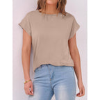 ANRABESS Womens Tops Summer Cap Sleeve Basic Tee Shirts 2026 Trendy Loose Fit Casual Dressy Business Work Tshirts Clothes