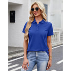 Magcomsen Women'S Polo Shirts Cotton 3-Button Short Sleeve Collared Tops Summer Cool Shirt Uniform Casual Shirts