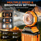 15L Bucket Portable Misting Fan, 30000Mah Rechargeable Battery Powered Oscillating Cooling Fan, 4 Strong Winds, Brushless Motor Outdoor Fans For Fishing, Travel, Garden, Golf, Tent