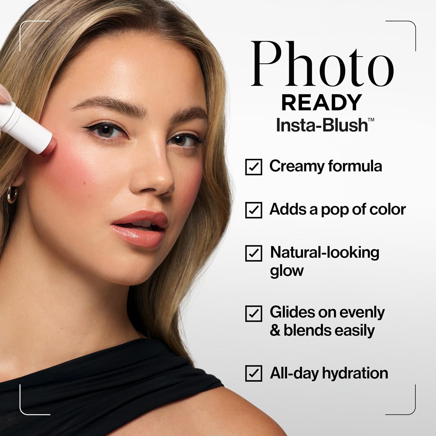Revlon PhotoReady Insta-Blush Stick for Cheeks, Face Makeup with Cream to Powder Formula, High Impact Color, Moisturizing, Berry Kiss 320, 1.15 Oz