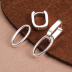 14K Gold Plated 925 Sterling Silver Dangle Earrings For Women Drop Earrings Small Sterling Silver Earrings Square Huggie Paperclip Dangly Hoop Silver Hoops Earrings Jewelry