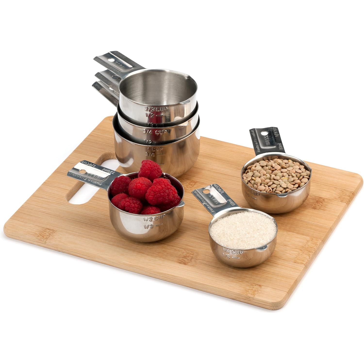Hudson Essentials Stainless Steel Measuring Cups Set (6 Piece Set)