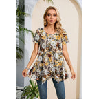 Tunic Tops for Women Plus Size Short Sleeve Top Loose Fit Dressy Casual Swing Summer Tunics Tops to Wear with Leggings