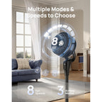 Dreo Fan For Bedroom, 2026 Upgraded, 90Ft Airflow, 20Db Quiet Fan, 90° Oscillating Standing Fan For Whole Room, Dc Motor, 8+H Speeds, 3 Modes, 38-42'' Adjustable Height, 8H Timer, 105° Manual Vertical