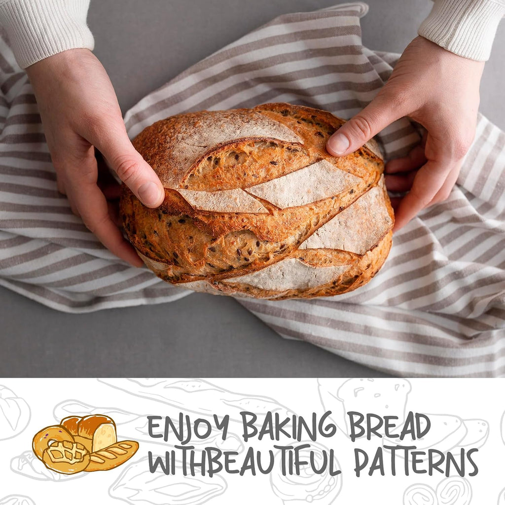 Doyolla Bread Proofing Baskets Set Of 2 10 Inch Oval Shaped Dough Proofing Bowls W/Liners Perfect For Professional & Home Sourdough Bread Baking