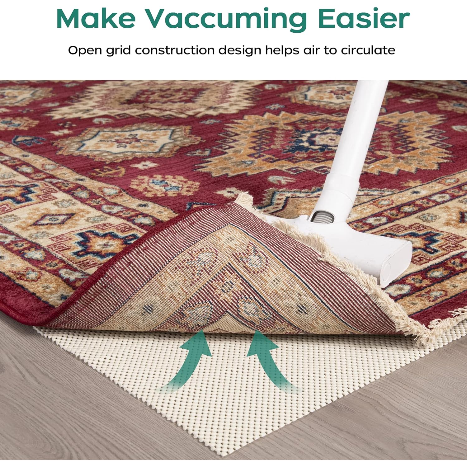 BAGAIL BASICS Non Slip Rug Pad Gripper 2 x 3 Feet Extra Thick Carpet Pads for Area Rugs and Hardwood Floors, Keep Your Rugs Safe and in Place