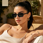 Trendy Polarized Rectangle Sunglasses Womens Mens, Small Square Retro Thin Slim Fashion Chic Narrow Sunnies A01-tortoise/Brown