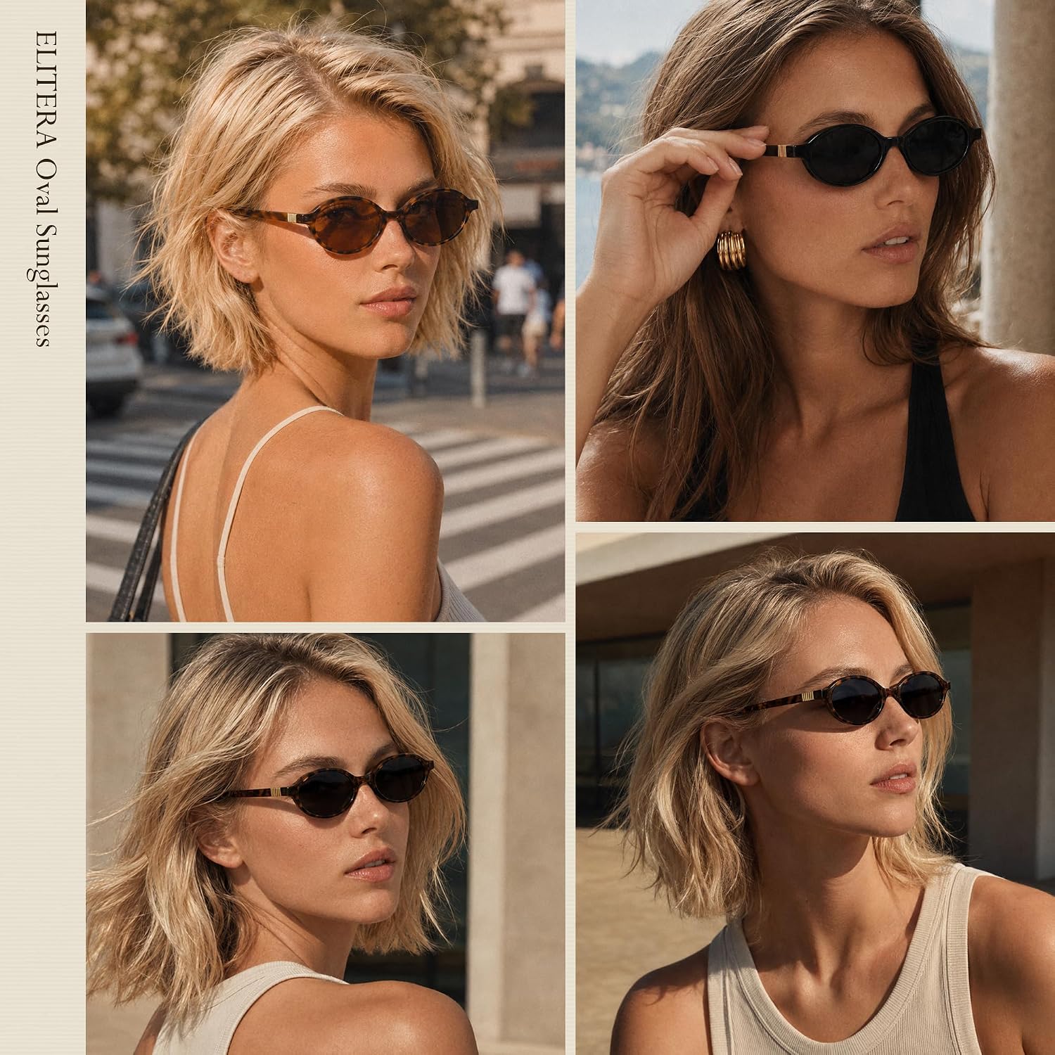 Retro Oval Sunglasses For Women 90S Vintage Y2K Trendy Narrow Shades, Uv Protection Designer Sun Glasses
