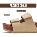Project Cloud 100% Genuine Leather Platform Sandals Women Footwear-Beach Essentials Summer Wedges With Plush And Soft Insole-Non Slip & Lightweight Wedge Sandals For Women 2026