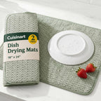 Cuisinart Dish Drying Mat For Kitchen Counter - 2-Pack Xl 18X24 Ultra Absorbent Microfiber Dish Mat - Fast Drying, Machine Washable, Foldable Countertop Pad - Safe For Granite & Quartz