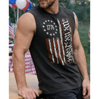 4th of July Shirts Mens Muscle Tank Top 1776 Sleeveless Graphic Gym Workout American Flag Shirt