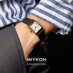 Miykon Dainty Vintage Tank Square Dress Watches For Women – Genuine Leather Band, Second Hand, Japanese Quartz, Water Resistant