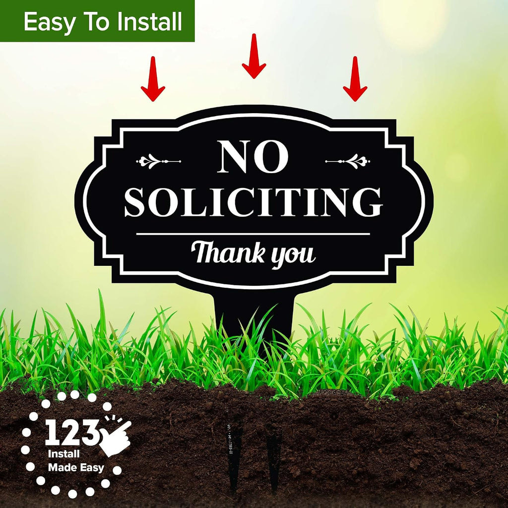 No Soliciting Sign For House, No Soliciting Yard Sign, 11X11 Inches, Rust Free Acm, Fade Resistant, Made In Usa By My Sign Center