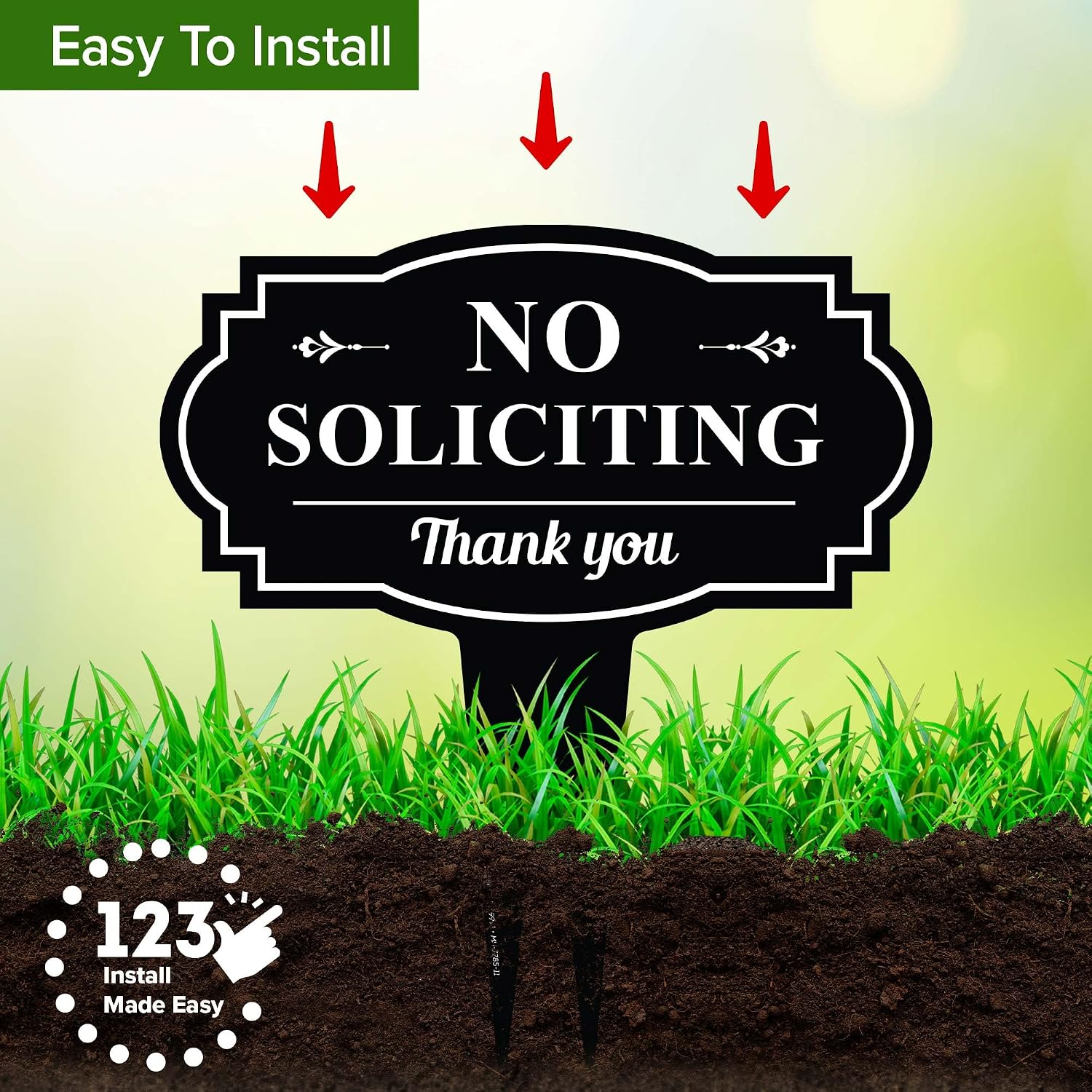 No Soliciting Sign For House, No Soliciting Yard Sign, 11X11 Inches, Rust Free Acm, Fade Resistant, Made In Usa By My Sign Center