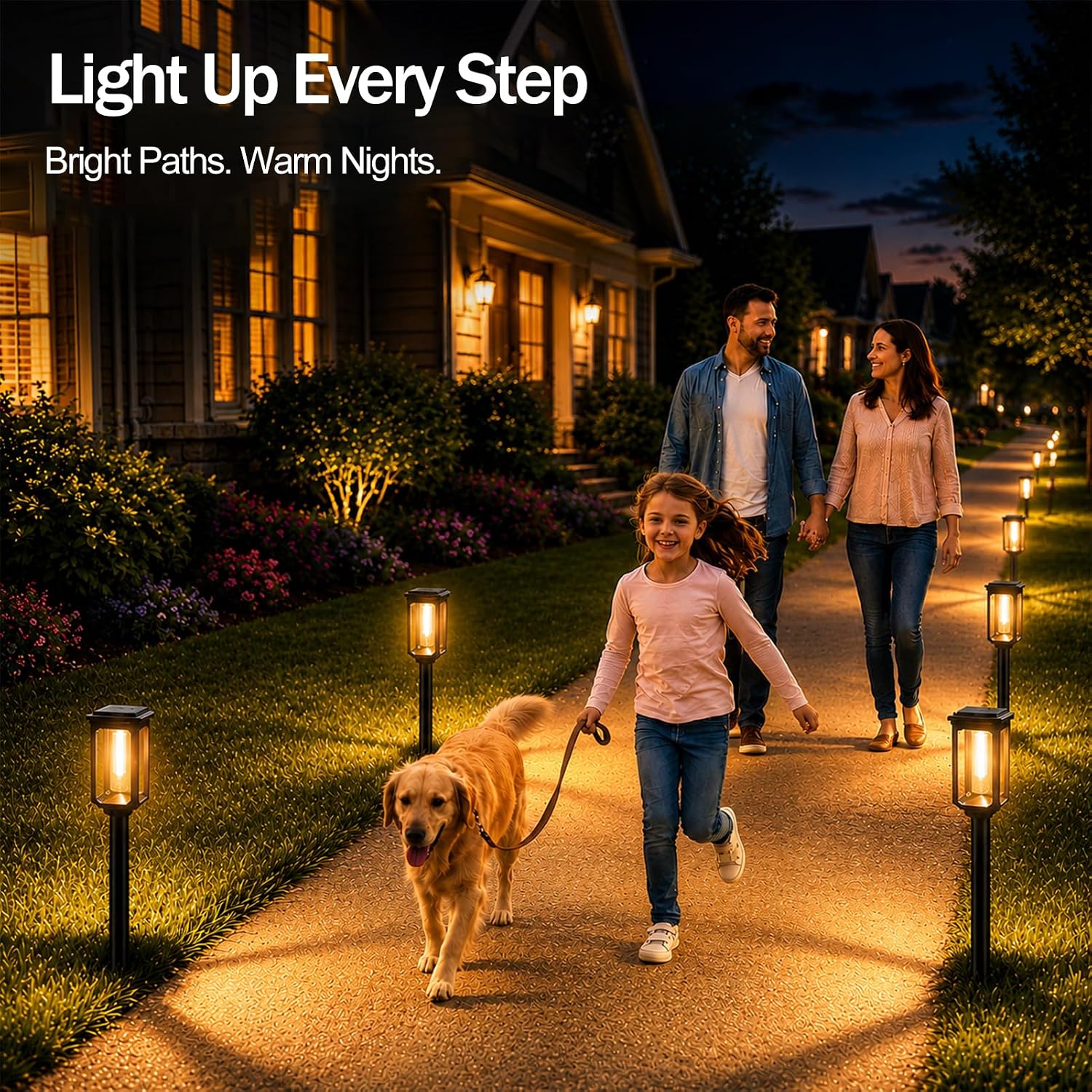 Tenmiro-Solar-Pathway-Lights-Outdoor-8-Pack-Led-Solar-Powered-Garden-Lights-Waterproof-Ip65-Auto-On/Off-Outdoor-Light-For-Yard-Lawn-Patio-Path-Walkway-Driveway-Landscape-Lighting-Decor-3000K