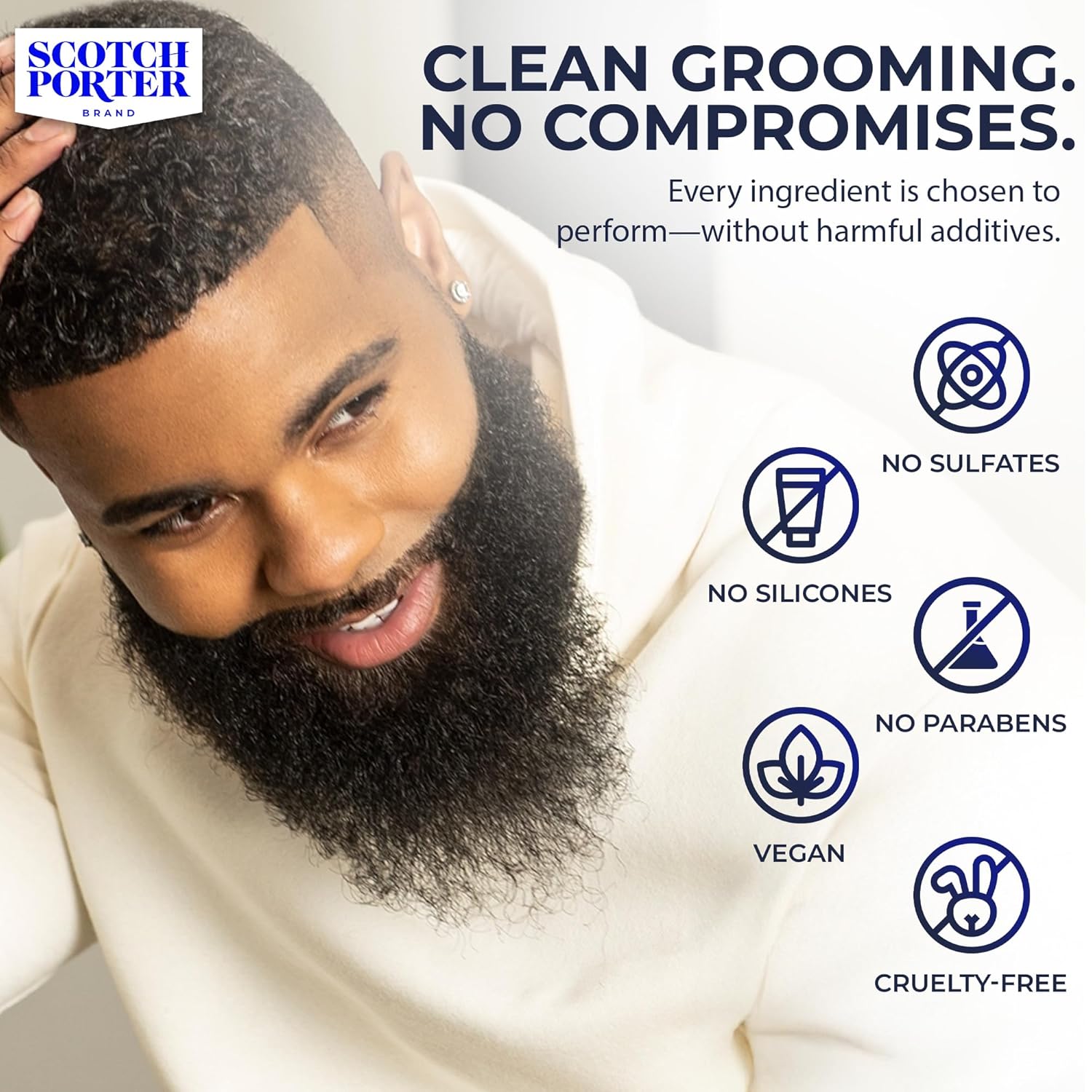Scotch Porter Restorative Leave-In Beard Conditioner – Deep Conditioning Softener with Lightweight Feel, Reduces Frizz & Provides Long-lasting Hydration & Shine to Dull, Dry, Coarse Beards – 4 oz.