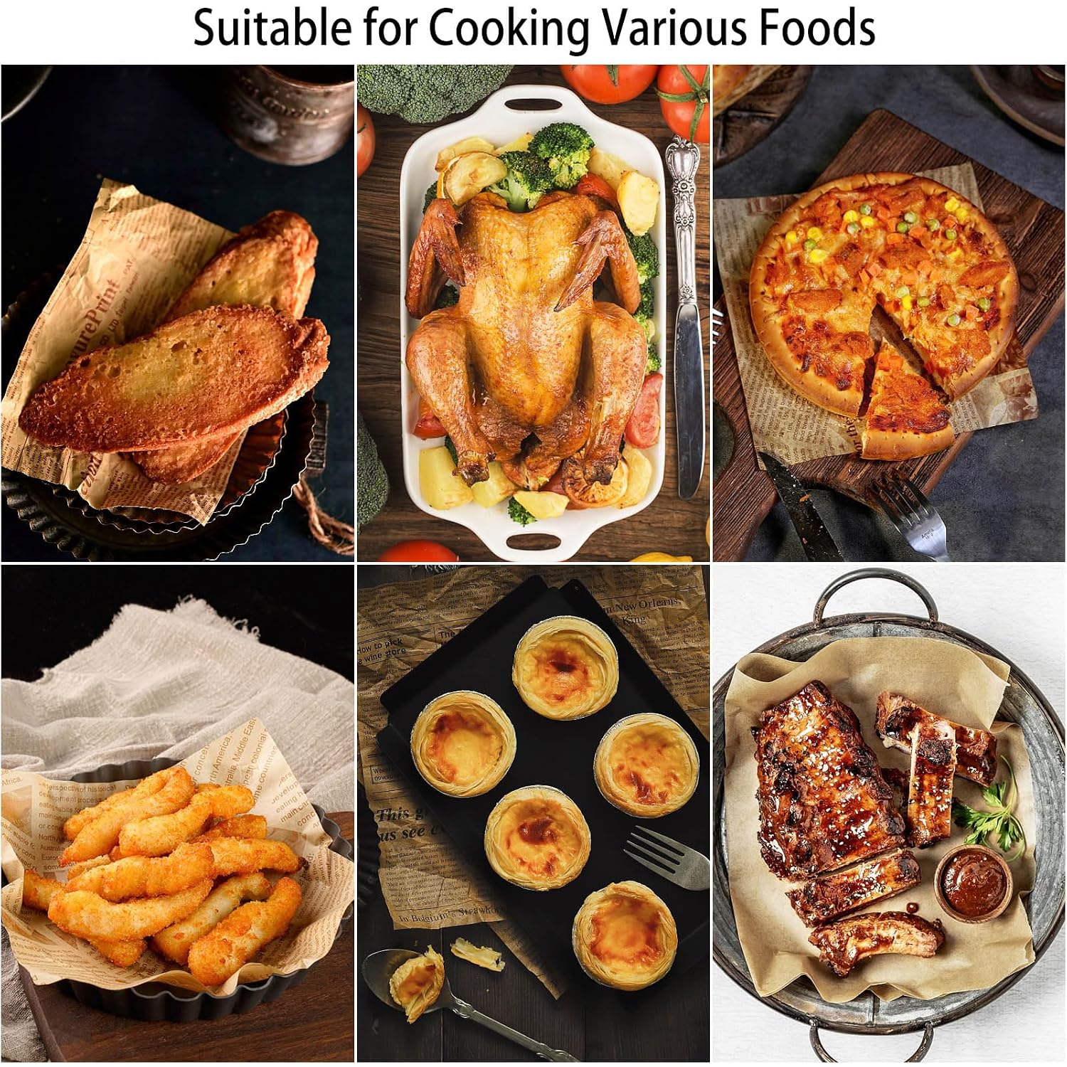 200Pcs Air Fryer Disposable Paper Liner, Round Non-Stick Air Fryer Liners Parchment Paper For Baking Roasting Microwave Oven (6.3 Inch)