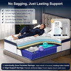 14 Inch Queen Mattress, Upgraded 7-Zoned Support Hybrid Queen Size Mattress In A Box With Cooling Gel Memory Foam & Pocket Coils For Back Pain Relief, Assembled In Usa, Motion Isolation, Medium Firm