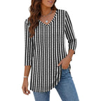Rapbin Tunic Tops For Women Loose Fit Dressy 3/4 Sleeve V Neck T Shirts Spring Tops For Women 2026
