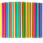 500 Pcs Colorful Disposable Drinking Plastic Straws.(0.23'' Diameter And 8.26" Long)-8 Colors