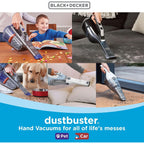 Black+Decker Dust Buster Hand Held Vacuum Cordless Rechargeable, Portable Vacuum For Car, Extended Runtime, Powerful Suction, Extra Long Crevice Tool, Advancedclean+ (Hhvk320J10)