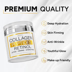 Retinol Cream For Face With Collagen Peptides - Anti Aging Wrinkle Cream For Women And Men - Day-Night Facial Moisturizer With Hyaluronic Acid - Tightening And Skin Firming - Neck & Décolleté