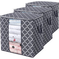 Wiselife Storage Bags 3 Pack/100L Large Blanket Clothes Organization And Storage Containers For Comforters,Bedding, Foldable Organizer With Reinforced Handle, Clear Window, Sturdy Zippers,Gray