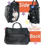 Large Ita Backpack Shoulder Tote Bag Crossbody Handbags With Insert,Kawaii Ita Purse,For Pin Display,Kpop Fan Anime (Pins Not Included) (Black)