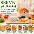 Crinkle Cut Knife, Stainless Steel Wave Cutter | Ergonomic Handle, For Veggies, Potato, French Fry, For Cucumber, Carrot, Fruit, Wave Chopper