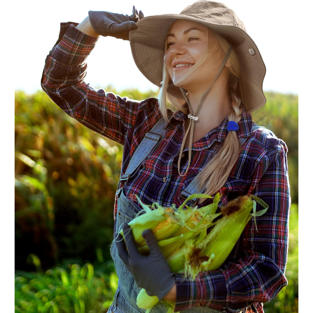 Waterproof Bucket Rain Hat for Women Wide Brim Summer UPF50+ Cowboy Sun Hat Men Foldable Soft Floppy Beach Hat