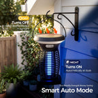Solar Bug Zapper Outdoor, Uv Mosquito And Fly Zapper With Auto Mode, Rechargeable Cordless Electric Insect Trap, Waterproof Bug Light For Patio Backyard Porch Camping