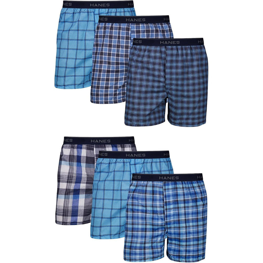 Hanes Men'S Underwear Boxers Pack, Cool & Breathable Cotton Underwear, Moisture-Wicking Boxers For Men