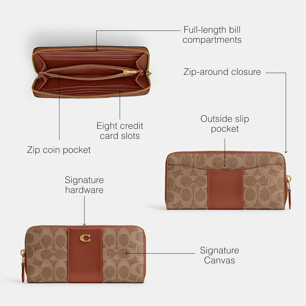 Coach womens Slim Accordion Zip