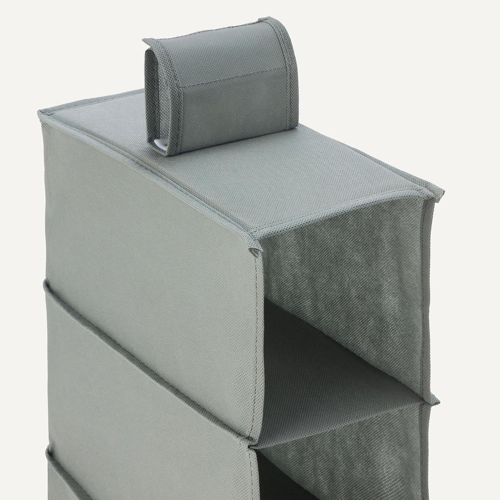 Amazon Basics 8-Tier Hanging Closet Shelf Shoe Organizer, Space Saving Storage, Foldable, 11.5 X 41 X 5.5 In, Dark Grey | For Closet Storage
