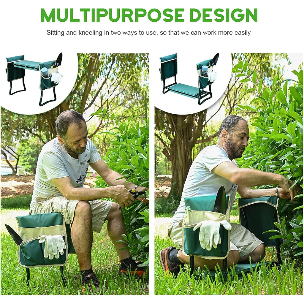 Kvr Upgraded Garden Kneeler And Seat With Thicken & Widen Soft Kneeling Pad,Heavy Duty Foldable Gardener Stool With 2 Tool Pouches,Gardening Gifts For Women Mom Men Seniors¡­…
