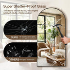 Sunqueen 76"X34" Floor Mirror Full Length, Arched Full Length Mirror With Stand, Full Body Mirrors For Bedroom Living Room Or Cloakroom Black