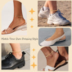 Plus Size Gold Ankle Bracelets for Women Big Ankles, Adjustable Ankle 14K Real Gold Plated Cuban Link Chain Figaro Snake Herringbone Extra Large Anklet Bracelets,Summer Beach Foot Jewelry 10-12inch