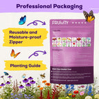 200,000+ Wildflower Seeds Bulk (4Oz) – 16 Varieties Perennial & Annual Mix, Attract Bees, Butterflies & Hummingbirds, High Germination For Outdoor Pollinator Garden, Unique Gift For Mother, Women, Mom