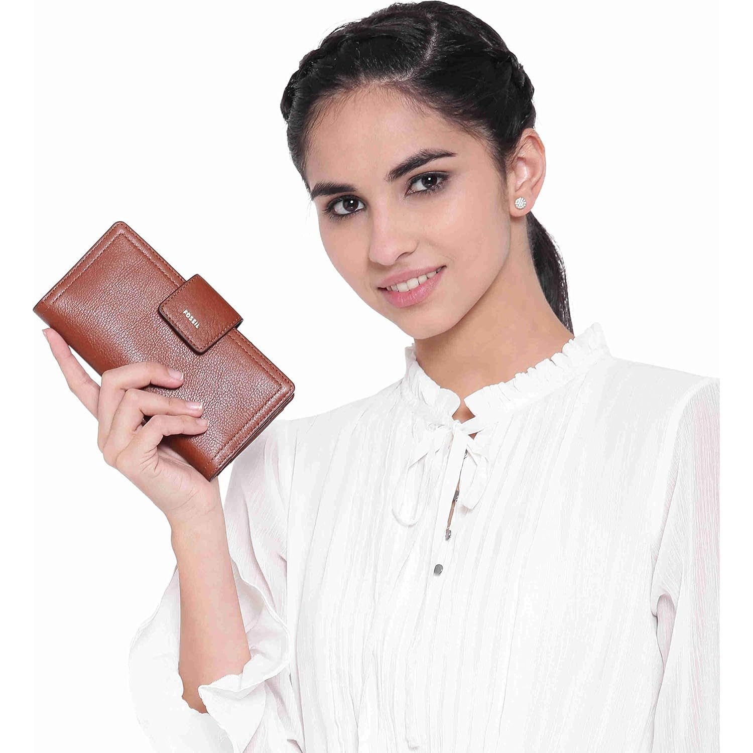 Fossil Women's Logan Leather Wallet RFID Blocking Tab Clutch