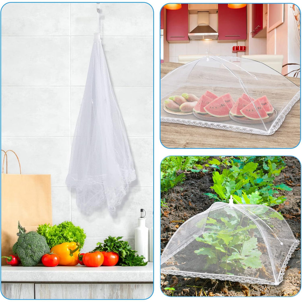 10 PACK Mesh Food Covers for Outside, Food Covers Outdoors Pop-up Food Tents 2 Extra Large (40"x24") & 8 Large (17"x17") for Picnic, Camping Supplies