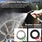 Hose Nozzle 2 Pack, Full Size Pistol Grip Water Nozzle Sprayer With Threaded Front, High Pressure Nozzle, Adjustable Spray Water Flow For Watering Plants, Showering Pet, Washing Car, Cleaning