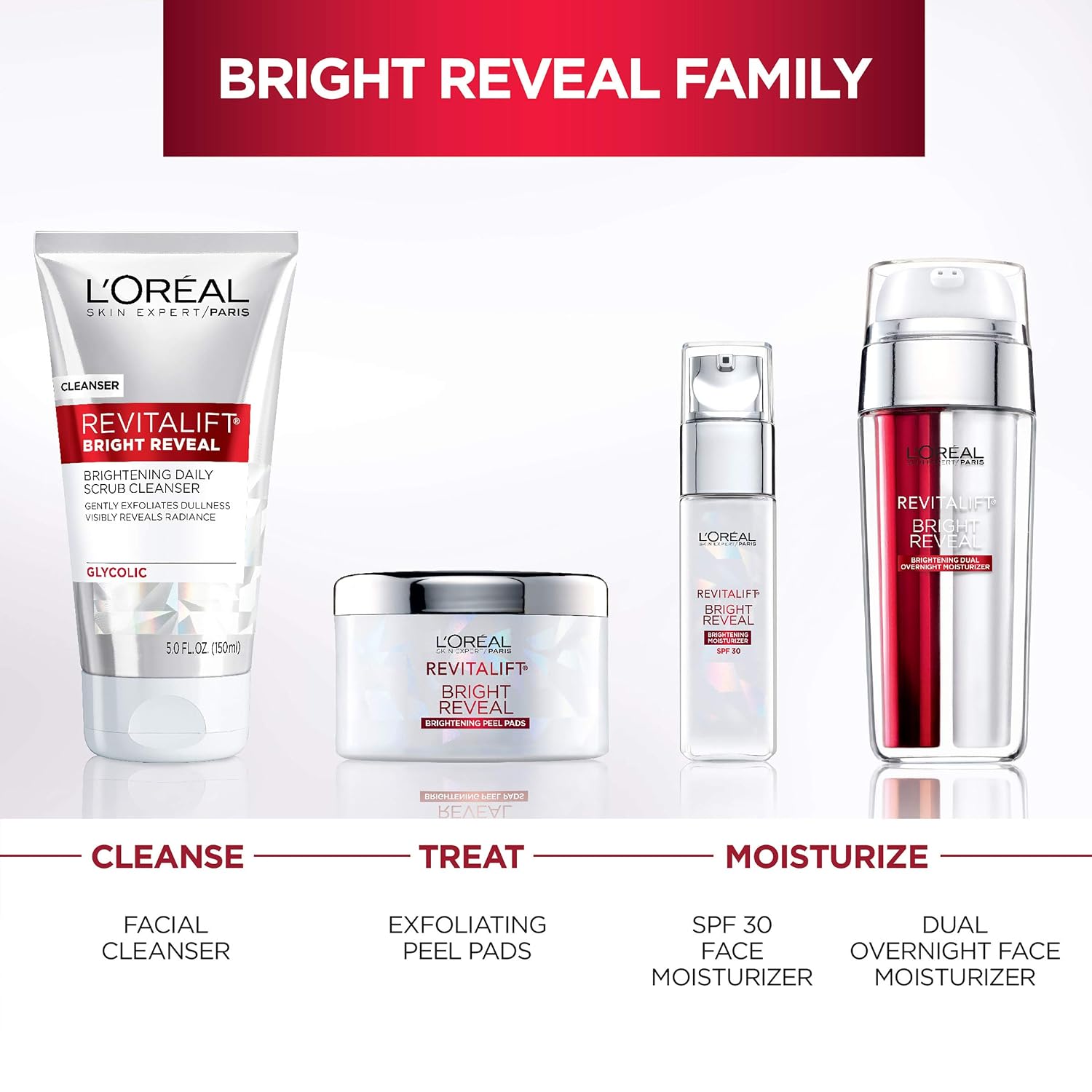 L'Oreal Paris Revitalift Bright Reveal Anti-Aging Facial Cleanser With Glycolic Acid 5 Fl. Oz (Pack Of 2)