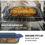 Pyrex Colors Tinted (9x13) Glass Baking Dish with BPA-Free Lid, Oblong Bakeware Glass Pan For Casserole & Lasagna, Dishwasher, Freezer, Microwave and Pre-Heated Oven Safe, Smoke
